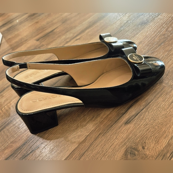 COACH Black Patent-leather Slingback Shoes Exc Cond!! - Picture 6 of 9